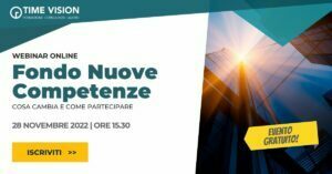 Fondo Nuove Competenze: il webinar Time Vision