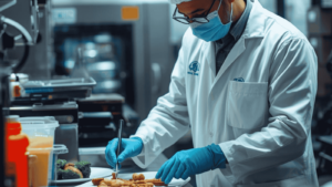 esperto in qualità e sicurezza alimentare a lavoro