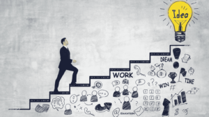 Diagramma che mostra il percorso di riqualificazione professionale con i 3 passaggi essenziali per cambiare carriera