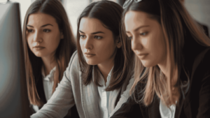 Donne di Castellammare di Stabia che partecipano a una sessione di orientamento gratuito al lavoro